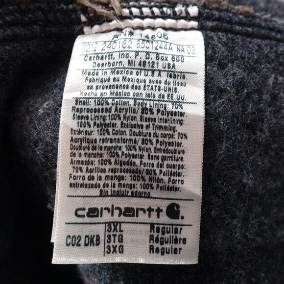 Carhartt Coat Mens 3XL Dark Brown Chore Blanket Lined Corduroy Collar C02 DKB - Picture 11 of 12